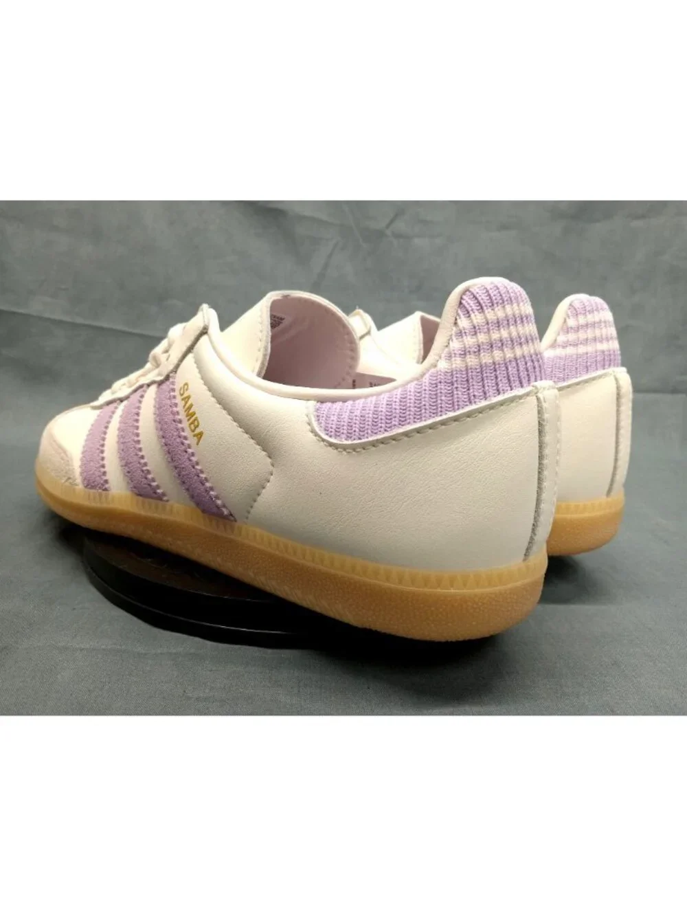 Adidas Samba OG J KI4172 Leather Powder White Plum Gum Girls Size 4 NEW NO BOX!